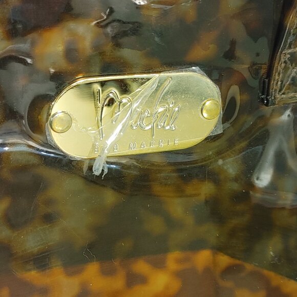 Bob Mackie Tortoise Shell Vinyl Tote Bundle Brighton Leather - Picture 2 of 13